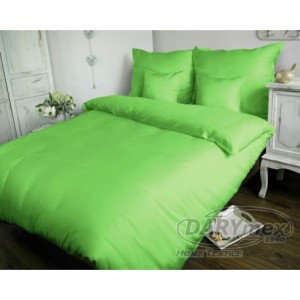 Pościel satynowa jednobarwna 160x200  zielona jasna