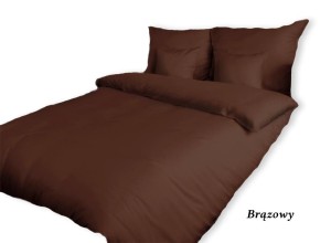 Pościel satynowa jednobarwna 160x200  brązowa