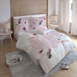 Pościel bawełniana  3133 A walentynkowa łapacz snów dream serce love szara różowa