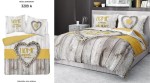Pościel bawełniana 220x200 Home sweet home Nie ma jak w domu szara miodowa serca deseczki 3209 A Holland