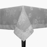 OBRUS ŻAKARDOWY ANNA SZARY RÓŻA 180x130cm.