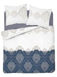 Pościel satynowa 160X200 3397 A Glamour orientalna ornamenty granatowa biała Home Satin Detexpol 