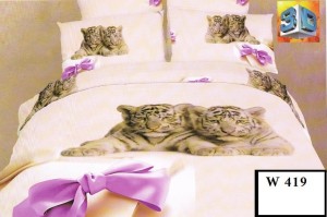 Komplet poscieli 100% bawełna satynowana, efekt 3D 160x200cm.  W 419