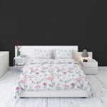 Pościel flanelowa 160x200cm. Kwiaty łąka biała szara pudrowa 4146 B Flanela 2022