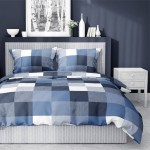 Pościel satynowa 220x200 Kratka niebieska 4059 B Home Satin 124