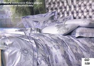 Pościel atłasowa, atłas, haft, satyna bawełniana 200x220, 6 części  GD 109